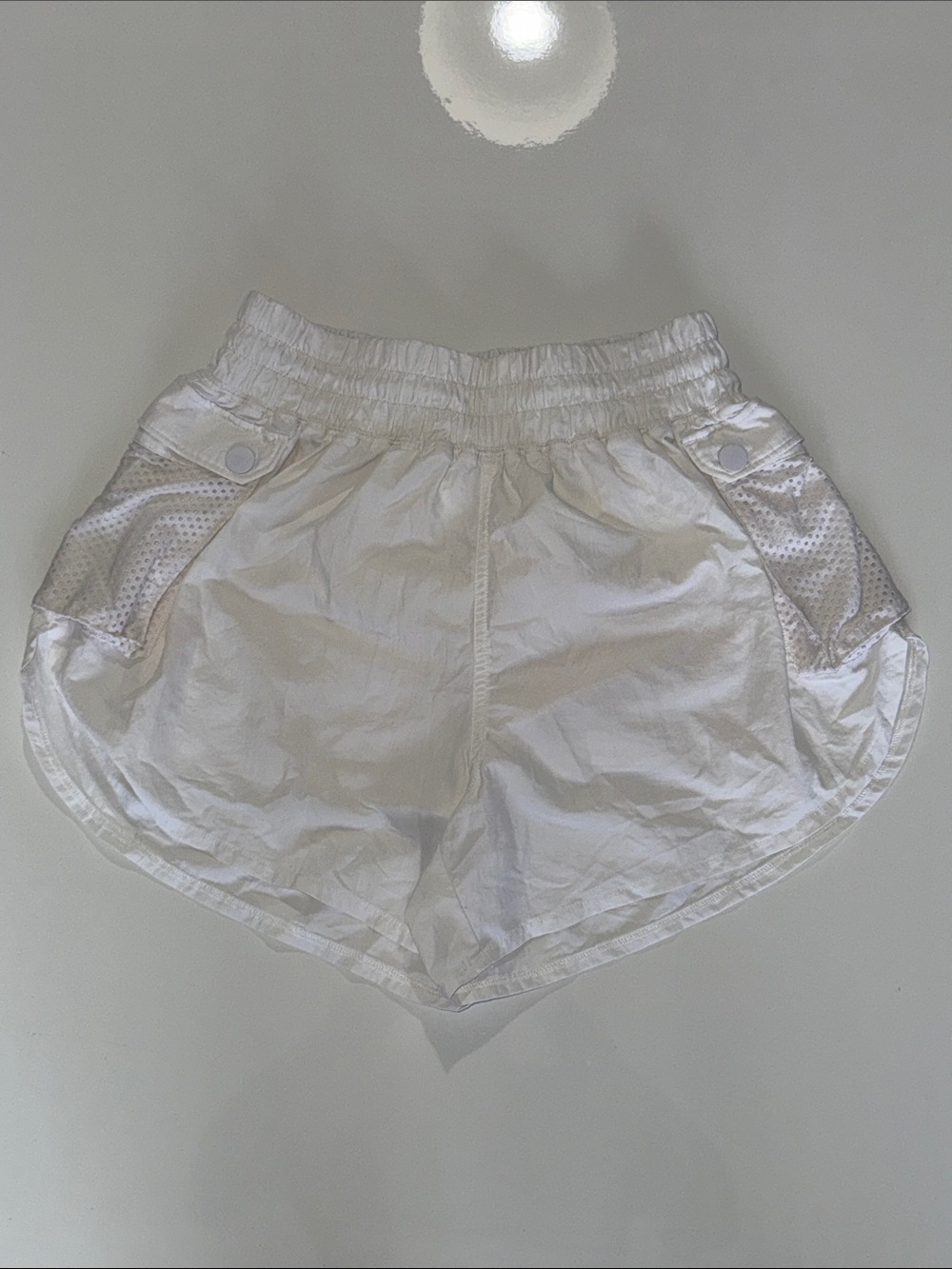 Spiritual Gangster White Athletic Shorts with Mesh Side Panels Size XS